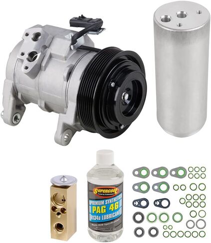AC Compressor & A/C Kit For Dodge Durango 5.7L Hemi V8 2004 2005 2006 - Includes Drier, Expansion Valve, Oil & O-Rings! - BuyAutoParts 60-80308RK New in Saudi Arabia