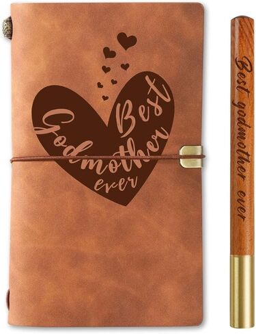 InnoBeta Godmother Gifts Journal Notebook, for Godmother on Christmas, Birthday, Sketchbook, Travel Diary, Lined Planner, Faux Leather, 7.8 * 5 Inches in Saudi Arabia