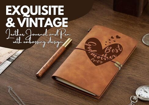 InnoBeta Godmother Gifts Journal Notebook, for Godmother on Christmas, Birthday, Sketchbook, Travel Diary, Lined Planner, Faux Leather, 7.8 * 5 Inches in Saudi Arabia