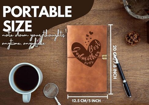 InnoBeta Godmother Gifts Journal Notebook, for Godmother on Christmas, Birthday, Sketchbook, Travel Diary, Lined Planner, Faux Leather, 7.8 * 5 Inches in Saudi Arabia