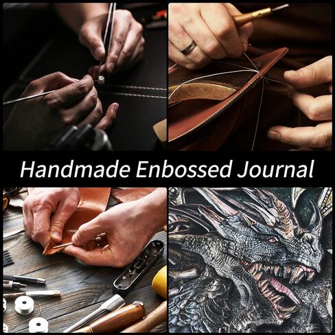 DND Journal, Hardcover Vintage Notebook with 3D Dragon Embossed Leather Cover, 200 Pages A5 Travel Notepad with Ballpoint Pen and Pen Sleeve, DND Gifts for Nerdy DM & Players, Man & Women in Saudi Arabia