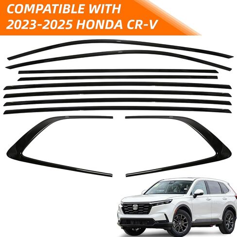 PENSUN Window Molding Trim Strip 10PCS Fit for Honda CR-V CRV 2023 2024 2025 Glossy Black Window Trim Blackout Kit in Saudi Arabia