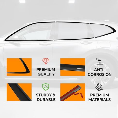 PENSUN Window Molding Trim Strip 10PCS Fit for Honda CR-V CRV 2023 2024 2025 Glossy Black Window Trim Blackout Kit in Saudi Arabia