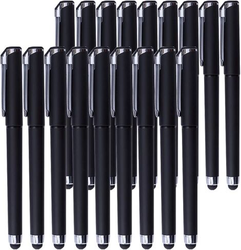Black Gel Ink Rollerball Pens 1.0mm Gel Pens 2-in-1 stylus Pens 1.0mm Medium Point Pen for Office, Black gel ink(18 Pack-Black) in Saudi Arabia