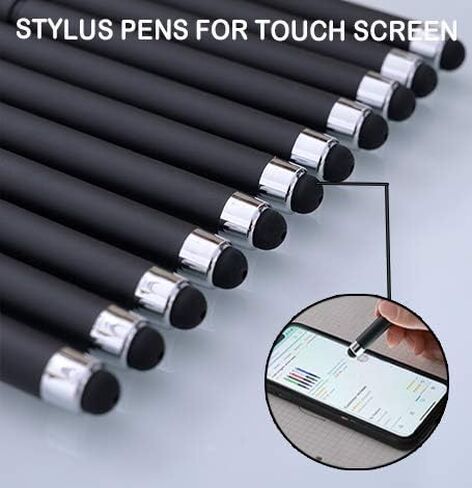Black Gel Ink Rollerball Pens 1.0mm Gel Pens 2-in-1 stylus Pens 1.0mm Medium Point Pen for Office, Black gel ink(18 Pack-Black) in Saudi Arabia