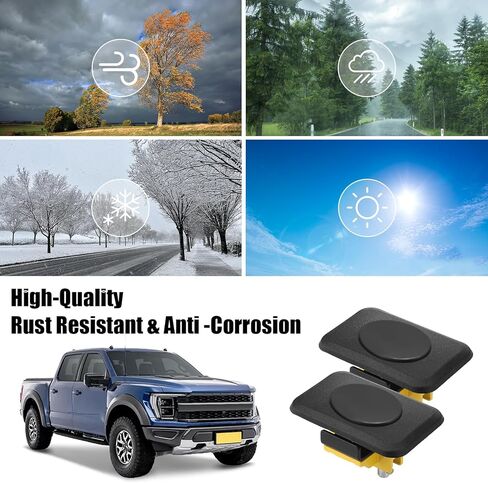 ملحقات سرير الشاحنة، أغطية غبار على شكل حرف D لمرساة ربط حلقية الثور متوافقة مع Ford F150 98-14، Super Duty 98-16، Dodge RAM 95-08، Chevy Silverado/GMC Sierra 99-13 (F150-1998-2014-6P) in Kuwait