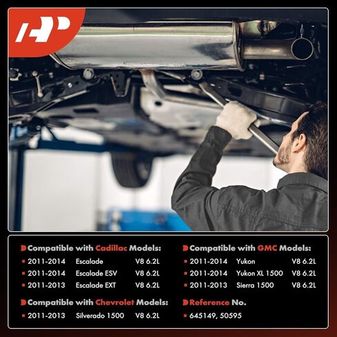 A-Premium Front Catalytic Converter Kit Direct-Fit Compatible with Chevrolet Silverado 1500 & GMC Sierra 1500, Yukon XL 1500 & Cadillac Escalade, Escalade ESV, Escalade EXT, 6.2L, E.P.A. Compliant in Saudi Arabia
