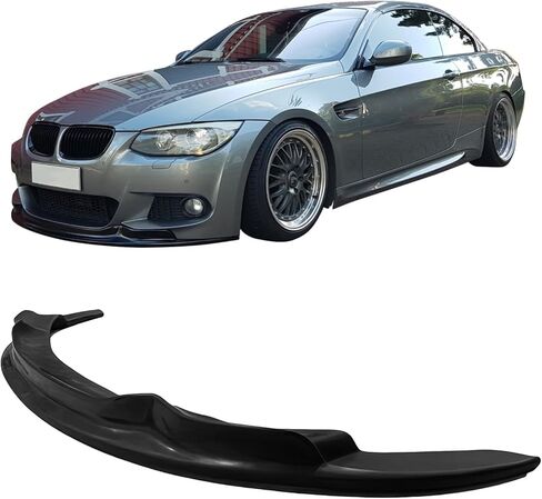 IKON MOTORSPORTS Front Bumper Lip, Compatible with 2010-2013 BMW LCI Facelifted E92 E93 3 Series Coupe/Convertible, AK Style Unpainted Black PU Polyurethane Air Dam Chin Spoiler Protector Splitter in Saudi Arabia