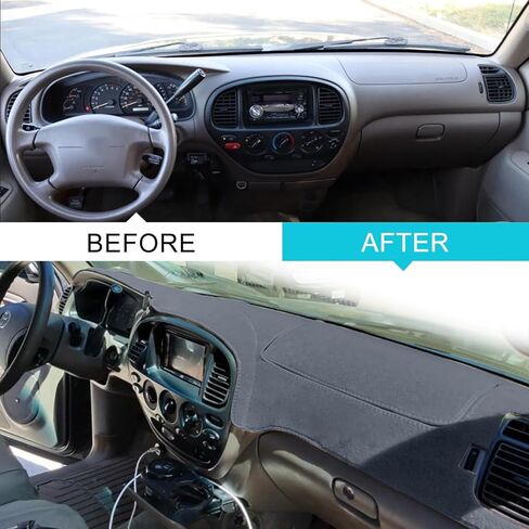 غطاء لوحة القيادة غطاء لوحة القيادة حصيرة السجاد مخصص مناسب لـ 2000-2006 Toyota Tundra/ 2001-2007 Toyota Sequoia (رمادي داكن) in Kuwait