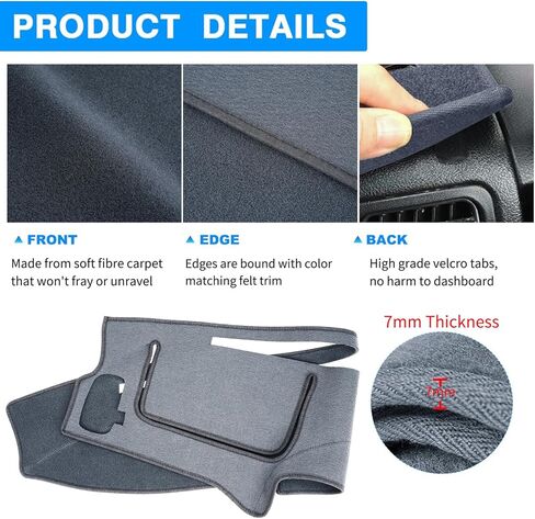 غطاء لوحة القيادة غطاء لوحة القيادة حصيرة السجاد مخصص مناسب لـ 2000-2006 Toyota Tundra/ 2001-2007 Toyota Sequoia (رمادي داكن) in Kuwait