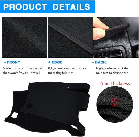 غطاء لوحة القيادة غطاء لوحة القيادة حصيرة السجاد مخصص مناسب لـ 2000-2006 Toyota Tundra/ 2001-2007 Toyota Sequoia (رمادي داكن) in Kuwait