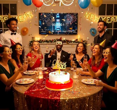 Mirror Gold Acrylic Happy New Year 2026 Cake Topper, Cheer to 2026, New Years Eve Party Decorations,Happy New Year Party Cake Decorations in Saudi Arabia