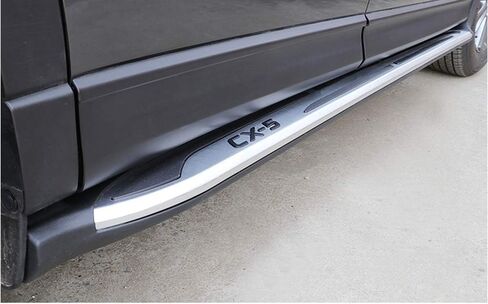 ألواح الجري الجانبية المتوافقة مع دواسات شريط نيرف مازدا CX-5 CX5 2017-2025، فضي مع أسود in Saudi Arabia