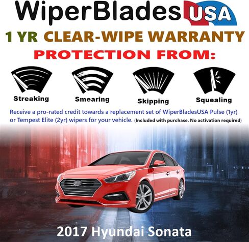 WiperBladesUSA Wiper Blades Set w/ 1yr warranty compatible with Hyundai Elantra 2025 Wipers (Set of 2) Pulse Wipers in Saudi Arabia