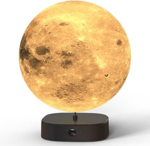 Moon Lamp, 6 inch 3D Printed Floating Moon lamp, auto Light up with self Rotating, Moon Light lamp for Kids (Black Base) in Saudi Arabia
