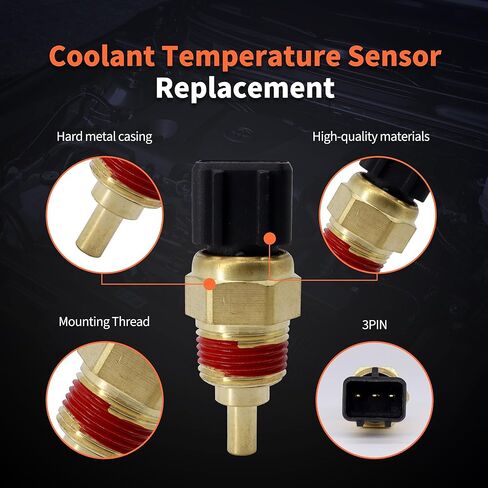HiSport Engine Coolant Temperature Sensor - Compatible with Genesis Hyundai Accent Elantra Sonata Tiburon Kia Forte Rio Rondo Soul Replaces 39220-38030 in Saudi Arabia