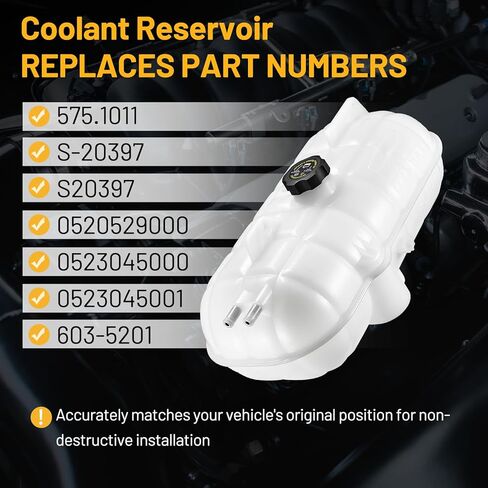Engine Coolant Expansion Reservoir Overflow Tank 603-5201 Compatible with 2001-2007 Freightliner Century Class Coronado Columbia 2010-2015 Freightliner Coronado Replace S-20397 0523045000 in Saudi Arabia
