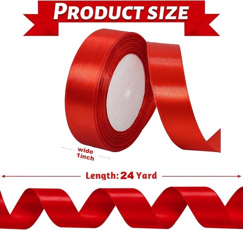 2 Rolls Christmas Ribbons, Red Green Xmas Satin Ribbons Fabric for Gift Wrapping and DIY Craft, Wedding, Wreath, Bow Making, Christmas Tree Decoration, 1 Inch Wide in Saudi Arabia