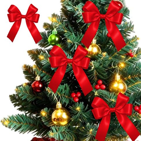 2 Rolls Christmas Ribbons, Red Green Xmas Satin Ribbons Fabric for Gift Wrapping and DIY Craft, Wedding, Wreath, Bow Making, Christmas Tree Decoration, 1 Inch Wide in Saudi Arabia