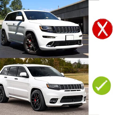 3 قطع شفة أمامية لسيارة جيب جراند شيروكي SRT 2017-2021/Trackhawk 2018-2021 إضافة إلى المصد الأمامي المفسد الناشر بلاستيك ABS (أسود لامع) in Kuwait