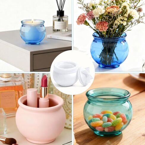 Silicone Resin Jar Mold Storage Box Resin Molds Epoxy Resins Casting Mold with Lid Trinket Jewelry Holder Candy Storage Box Organizer Bottle Candle Holder Home Decor Gift for DIY Art Craft Supplies in Saudi Arabia