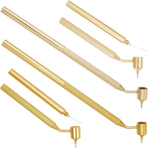 GORGECRAFT 2Pcs 0.3/0.7mm Detailing Fine Line Painting Pen Slanting Fluid Writer Applicator Golden Aluminum Precision Touch up Paint Applicator Pen for Drawing Lines Rock Chips Scratch Repair in Saudi Arabia