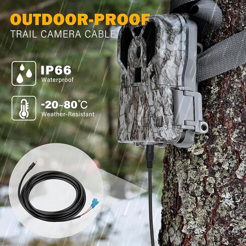 KSK 79-inch Chew Proof Trail Camera Power Cord (2 Pack) with Alligator Clips, 4.0x1.7mm DC External Power Cable, Compatible with Tactacam Reveal, X, XB, SK, Wise Eye, Spartan Gocam, etc in Saudi Arabia