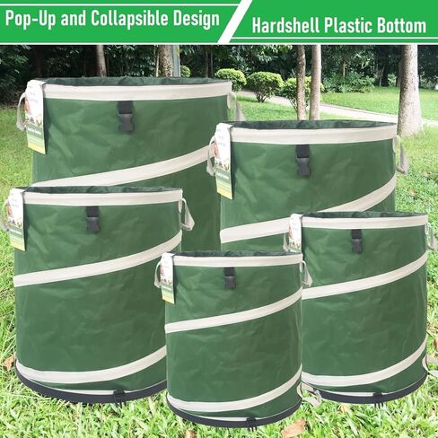 24 Gallon & 46 Gallon Collapsible Trash Can with Solid Bottom Yard Garden Bags for Pop-Up Trash Can,RV Camping Waste Bin,Yard Waste Bag,Debris Bag,Recycle Bin,Laundry Hamper,Lawn Grass,Weeds,Leaf Bags in Saudi Arabia