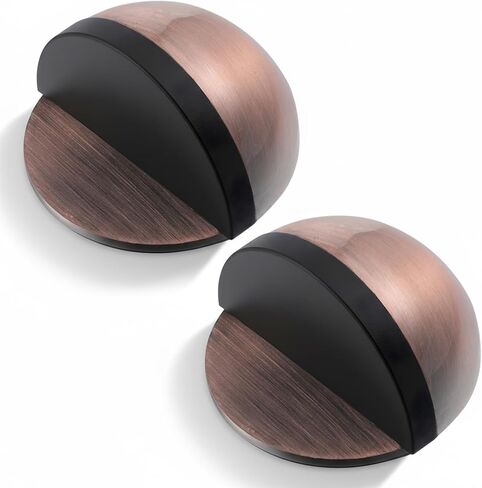 2 Pack Stainless Steel Half Dome Floor Door Stopper Self Adhesive Door Stoppers Floor Doors Stop Wall Protector No Drill Doors Stoppers for Living Room Bedroom Bathroom Office (Bronze) in Saudi Arabia