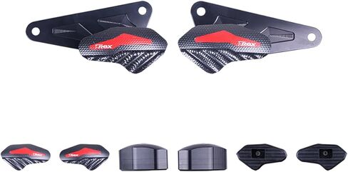 منزلقات إطار T-Rex Racing بدون قطع متوافقة مع Aprilia 2021-2022 RSV4 Factory 1100 / Tuono V4 Factory بدون منزلقات إطار مقطوعة مع حشوات من الألومنيوم (أحمر) in Kuwait