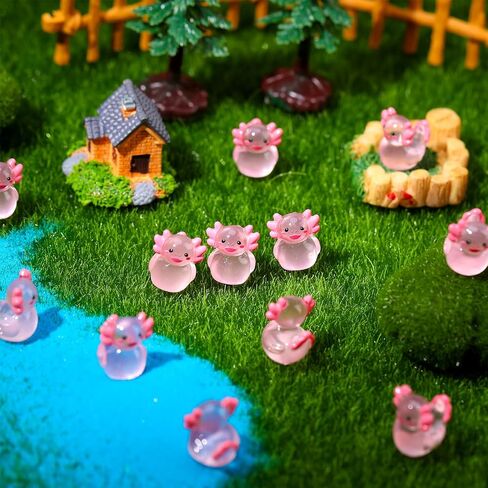 50 Pcs Axolotl Ducks Toy Figures, Mini Axolotl Resin Ducks Bulk, Tiny Axolotls Figurine Dress up Duck Toy for Party Favors (Axolotl) in Saudi Arabia