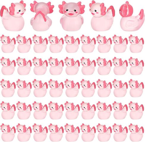 50 Pcs Axolotl Ducks Toy Figures, Mini Axolotl Resin Ducks Bulk, Tiny Axolotls Figurine Dress up Duck Toy for Party Favors (Axolotl) in Saudi Arabia