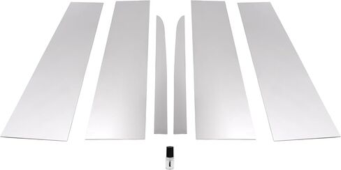 HECASA Stainless Steel Center Door Pillar Post Trim Set Compatible with 2019-2025 Chevy Chevrolet Silverado GMC Sierra 1500 Crew Double Cab Stick-on Pillar Trim Decal Silvery 6PCS in Saudi Arabia