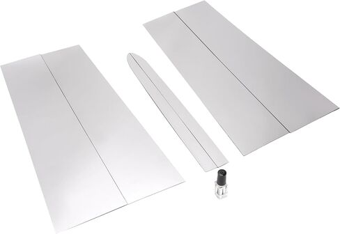 HECASA Stainless Steel Center Door Pillar Post Trim Set Compatible with 2019-2025 Chevy Chevrolet Silverado GMC Sierra 1500 Crew Double Cab Stick-on Pillar Trim Decal Silvery 6PCS in Saudi Arabia