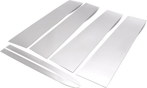 HECASA Stainless Steel Center Door Pillar Post Trim Set Compatible with 2019-2025 Chevy Chevrolet Silverado GMC Sierra 1500 Crew Double Cab Stick-on Pillar Trim Decal Silvery 6PCS in Saudi Arabia