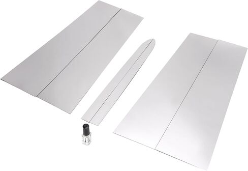 HECASA Stainless Steel Center Door Pillar Post Trim Set Compatible with 2019-2025 Chevy Chevrolet Silverado GMC Sierra 1500 Crew Double Cab Stick-on Pillar Trim Decal Silvery 6PCS in Saudi Arabia