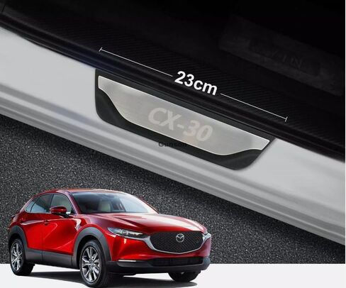 GZBFTDH Car Door Sill Scuff Plate Guard Protector, for Mazda CX30 2020 2021 2022, Stainless Steel Trim Cover Accessories 4Pcs Set in Saudi Arabia