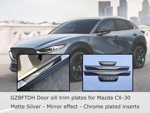GZBFTDH Car Door Sill Scuff Plate Guard Protector, for Mazda CX30 2020 2021 2022, Stainless Steel Trim Cover Accessories 4Pcs Set in Saudi Arabia