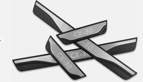 GZBFTDH Car Door Sill Scuff Plate Guard Protector, for Mazda CX30 2020 2021 2022, Stainless Steel Trim Cover Accessories 4Pcs Set in Saudi Arabia