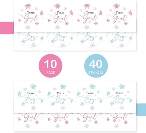 40pcs Snowflake Gender Reveal Thank You Stickers, Winter Wonderland Team Boy Team Girl Round Stickers, Baby It's Cold Outside Round Labels for Winter Gender Reveal Party Favors in Saudi Arabia