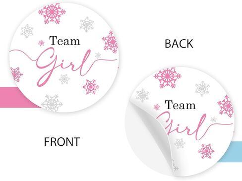 40pcs Snowflake Gender Reveal Thank You Stickers, Winter Wonderland Team Boy Team Girl Round Stickers, Baby It's Cold Outside Round Labels for Winter Gender Reveal Party Favors in Saudi Arabia