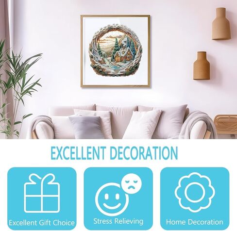 Wooden Puzzles for Adults - Snow House Puzzle, Flat Puzzle with 3D Visual Effect, Snowy Scene Wood Puzzles Adult, Wall Art Home Decor (L-13.4 * 13.2in 280 Pieces) in Saudi Arabia