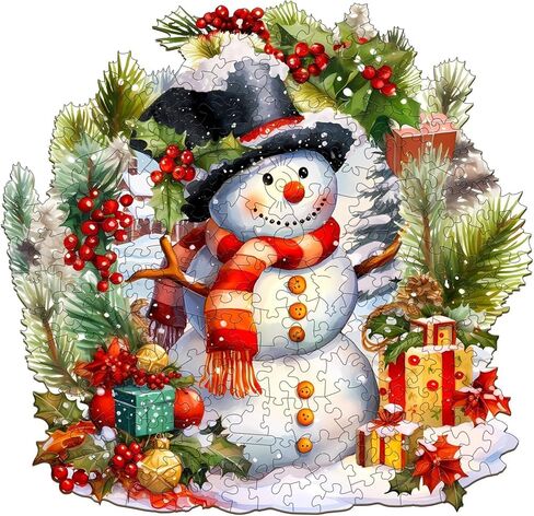 Wooden Puzzles for Adults - Snow House Puzzle, Flat Puzzle with 3D Visual Effect, Snowy Scene Wood Puzzles Adult, Wall Art Home Decor (L-13.4 * 13.2in 280 Pieces) in Saudi Arabia