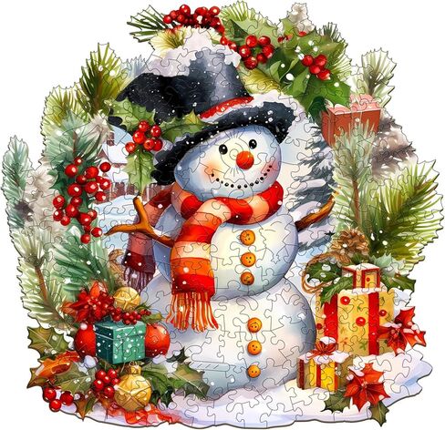 Wooden Puzzles for Adults - Snow House Puzzle, Flat Puzzle with 3D Visual Effect, Snowy Scene Wood Puzzles Adult, Wall Art Home Decor (L-13.4 * 13.2in 280 Pieces) in Saudi Arabia