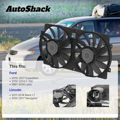 استبدال مجموعة مروحة تبريد الرادياتير من AutoShack لـ 2010-2014 Ford F-150 1997-2014 Ford Lobo 2010-2017 Lincoln Navigator 1-PC in Saudi Arabia