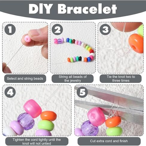 6 Pcs Clear Elastic String with Needles for Bracelet Making in Saudi Arabia