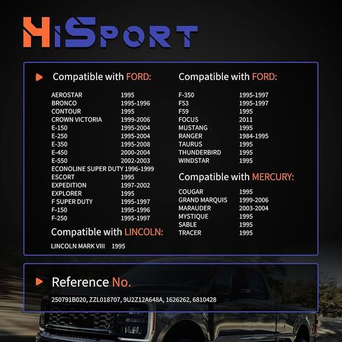 مستشعر درجة حرارة سائل تبريد المحرك HiSport 250791B020 - متوافق مع Ford E-150 E-250 E-350 E-450 E-550 Lincoln Mark VIII Mercury Cougar Tracer Mystique يستبدل ZZL018707 9U2Z12A648A in Saudi Arabia