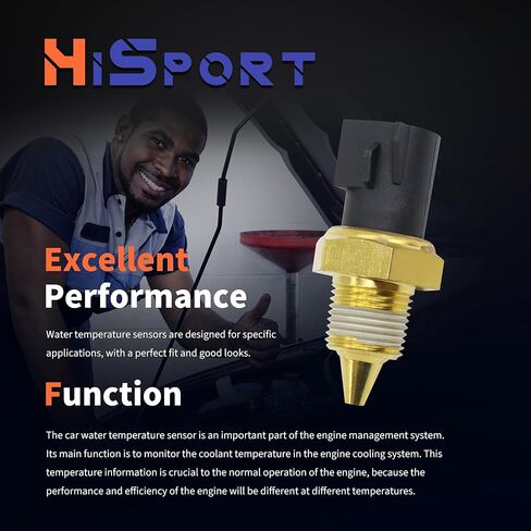 مستشعر درجة حرارة سائل تبريد المحرك HiSport 250791B020 - متوافق مع Ford E-150 E-250 E-350 E-450 E-550 Lincoln Mark VIII Mercury Cougar Tracer Mystique يستبدل ZZL018707 9U2Z12A648A in Saudi Arabia
