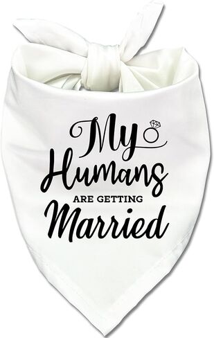 My Humans are Getting Married Dog Bandana، إكسسوارات لهدايا محبي الكلاب الأليفة، هدية خطوبة للكلاب، وشاح للحيوانات الأليفة، إكسسوارات للحيوانات الأليفة باللون الأسود in Kuwait