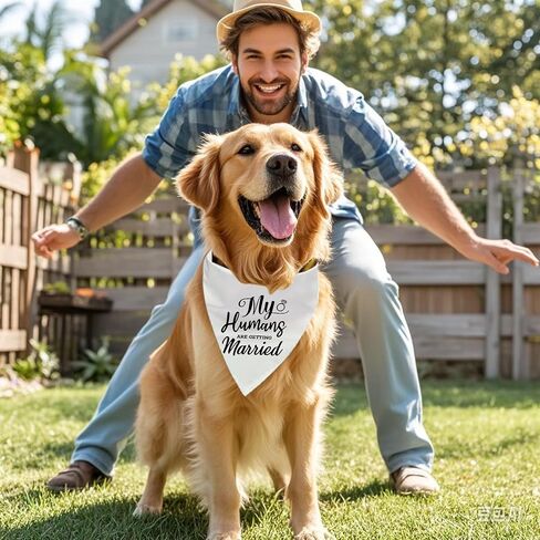My Humans are Getting Married Dog Bandana، إكسسوارات لهدايا محبي الكلاب الأليفة، هدية خطوبة للكلاب، وشاح للحيوانات الأليفة، إكسسوارات للحيوانات الأليفة باللون الأسود in Kuwait